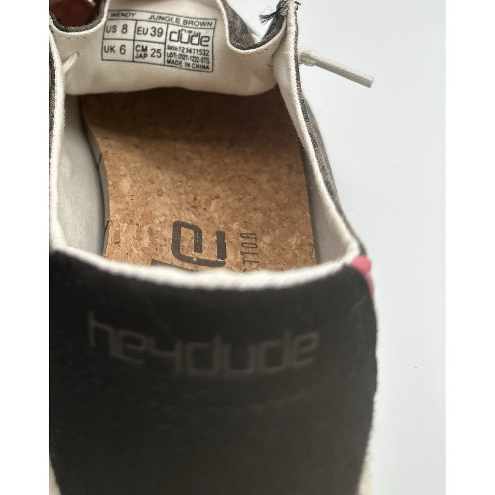 Hey Dude Wendy Jungle Brown Leopard Print Slip On Shoes Sneakers Size 8 Comfy - Picture 7 of 8